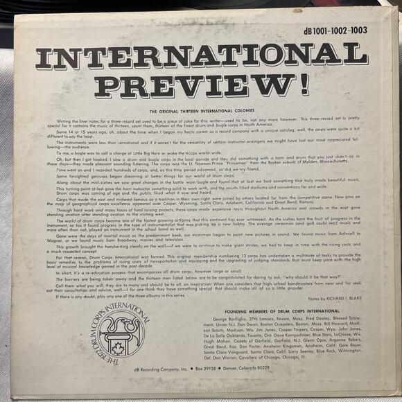 1972 DRUM CORPS INTERNATIONAL Ultrasonic Clean! VOL. 1 Of The Founding Corps VG+ - Picture 2 of 6